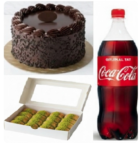 1 Litre Kola Dahil 6-9 Kişilik Fıstıklı Menü pasta